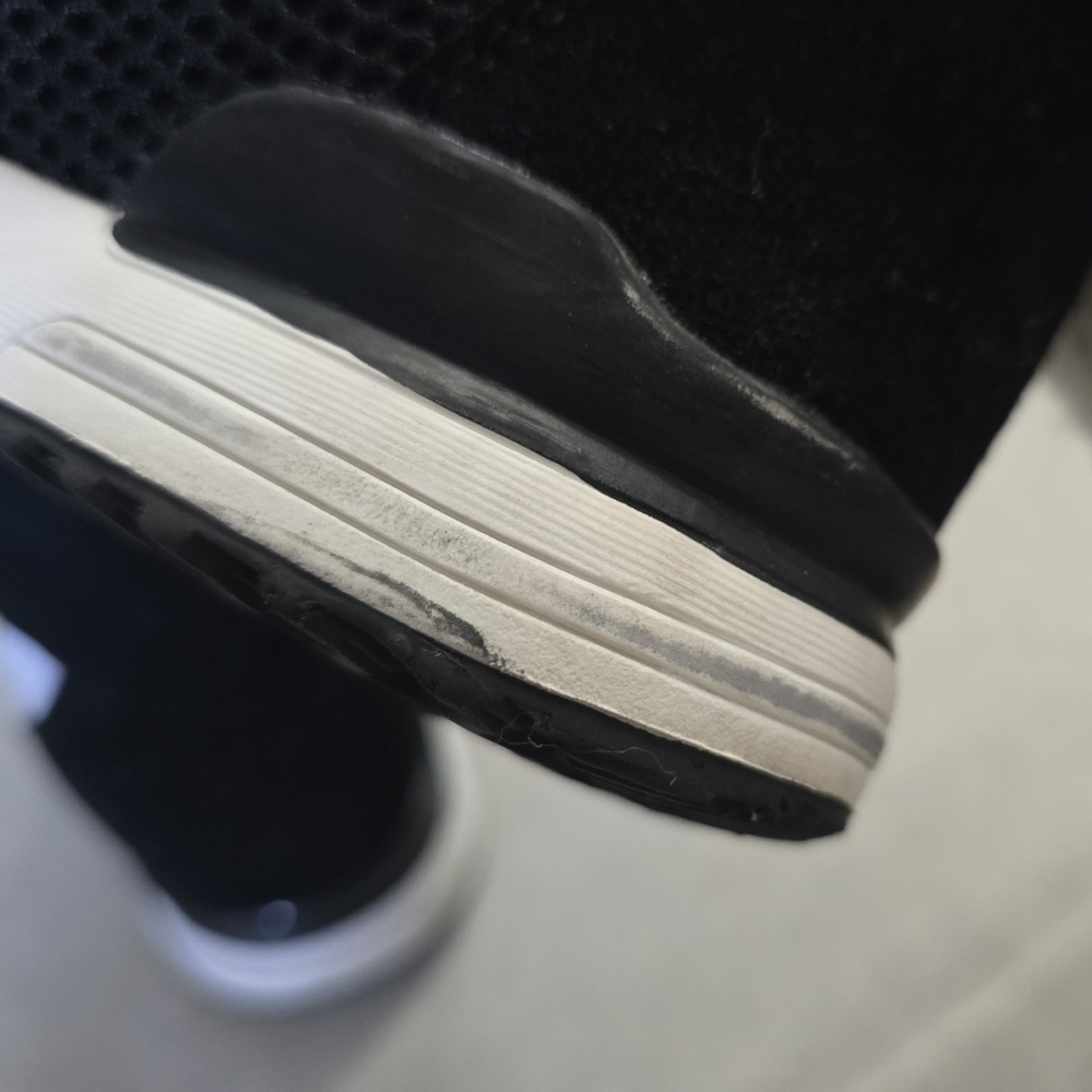 Women's Black and White Mesh Sneakers - Classic Casual Comfort - Picture 10 of 16